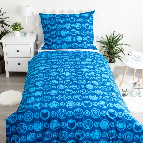 Памучно детско единично спално бельо със светещ ефект 140x200 cm Avengers - Jerry Fabrics-image-2