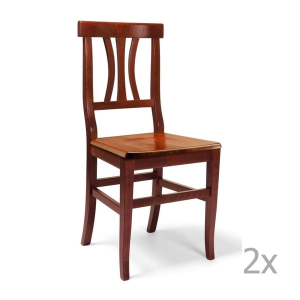Sada 2 dřevěných jídelních židlí Castagnetti Insieme