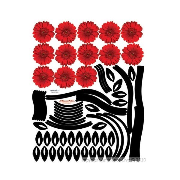 Стикер Червено дърво Gerbera - Ambiance-image-2