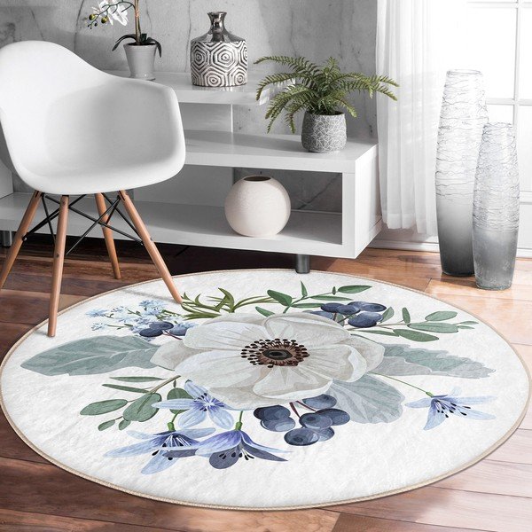 Кръгъл килим подходящ за пране и за прахосмукачки роботи ø 100 cm Comfort – Mila Home-image-3