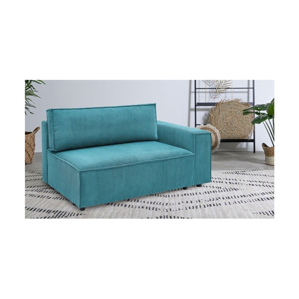 Модулен диван от син велур, десен ъгъл Nihad modular – Bobochic Paris-image-1