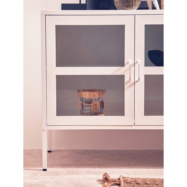 Бяла стоманена витрина 140x80x45 cm Acier – Premier Housewares-image-3