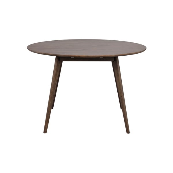Тъмнокафява кръгла трапезна маса от декор от дъб  ø 115 cm Yumi – Rowico