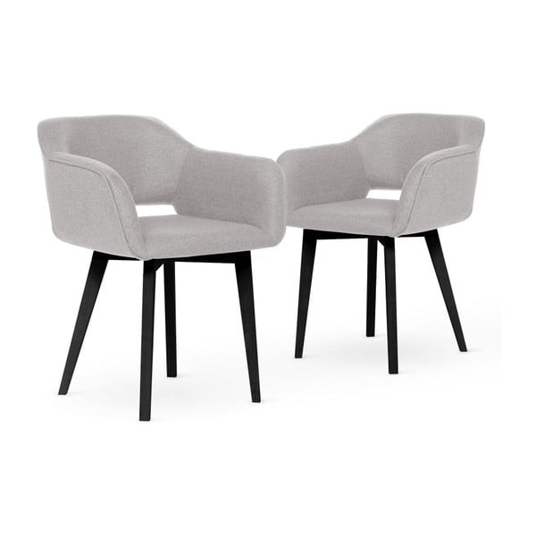 Sada 2 šedých židlí s černými nohami My Pop Design Oldenburger