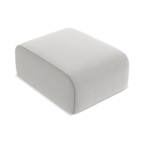 Светлосива кадифена табуретка Lani – Makamii-image-1