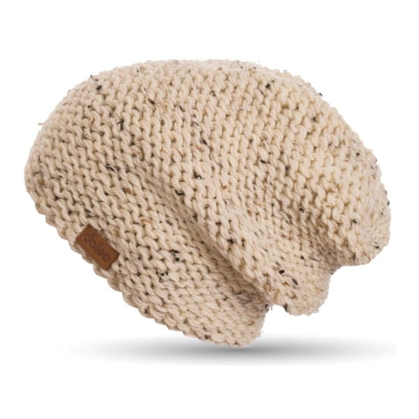 Бежова ръчно плетена шапка Tweed - DOKE