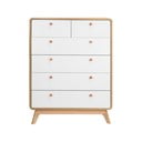 Бяло-естествен висок скрин от декор от дъб  81x104 cm Caitlin – Støraa