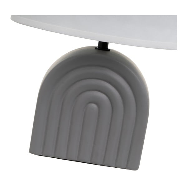 Бяло-сива керамична настолна лампа с текстилен абажур (височина 31 cm) – Casa Selección-image-3