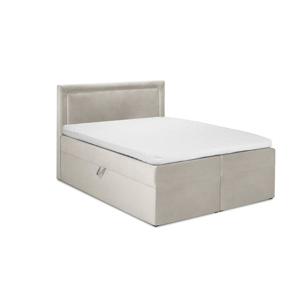Бежово кадифено двойно легло , 180 x 200 cm Yucca - Mazzini Beds