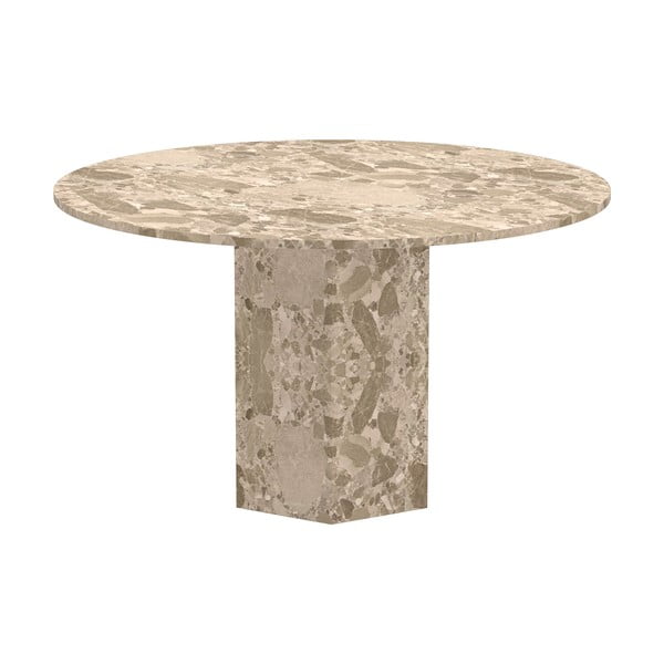 Светлокафява мраморна кръгла трапезна маса ø 130 cm Naxos – Actona-image-3