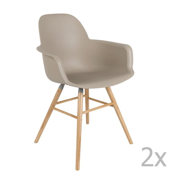 Бежови трапезни столове в комплект от 2 броя Albert - Zuiver