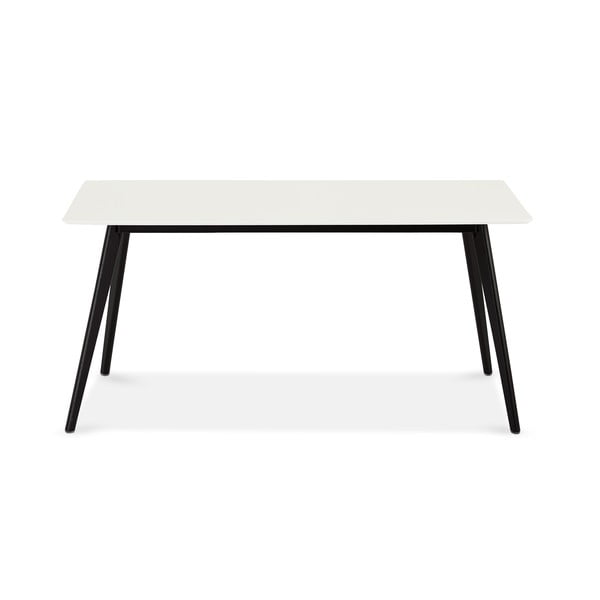 Бяла маса за хранене с черни крака Life, 160 x 90 cm - Furnhouse