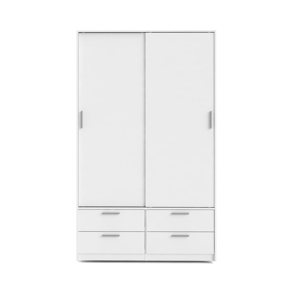 Бял гардероб с плъзгащи се врати 121x200 cm Line - Tvilum-image-2
