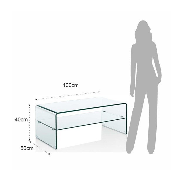 Стъклена масичка за кафе 50x100 cm Cristal Evo – Tomasucci-image-4