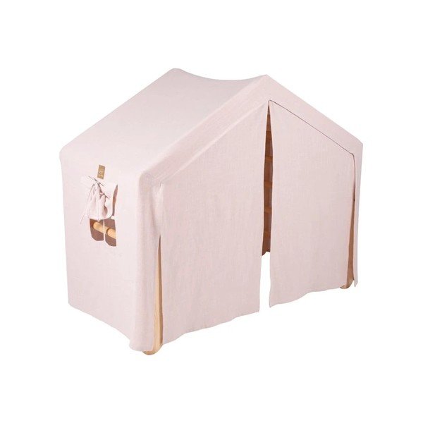 Розов/естествен пиклер триъгълник от масивен бор 112x61x94 cm Montessori – Meowbaby-image-3