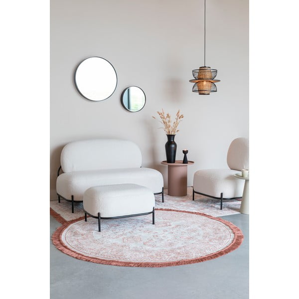 Кремав диван от букле 125 cm Polly – White Label-image-3