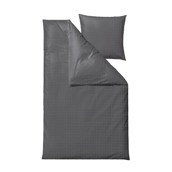 Тъмно сиво дамасково спално бельо за единично легло , 140 x 220 cm Clear - Södahl