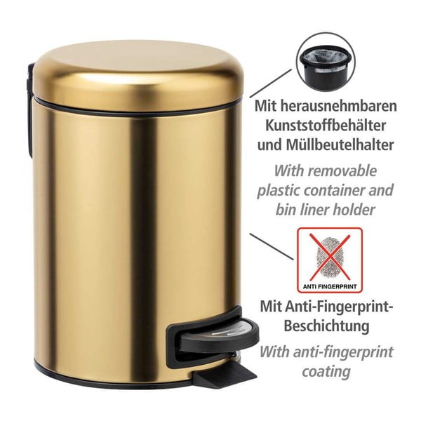 Кош за отпадъци за баня от неръждаема стомана в златисто Leman - Wenko-image-4
