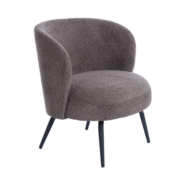 Тъмнокафяв фотьойл от плат букле Dieyda - Light & Living