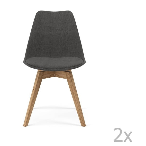 Комплект от 2 сиви трапезни стола Gina - Tenzo