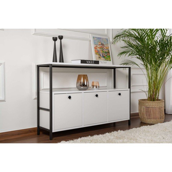 Бяла матова конзолна маса 29,5x120 cm Solace – Kalune Design-image-1