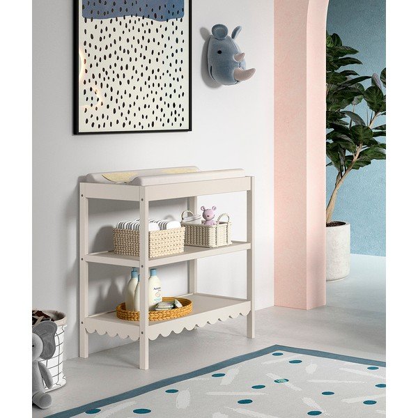 Бежова маса за повиване с маса за преповиване Swingo – Vipack-image-1