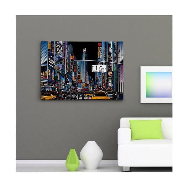 Obraz na plátně Ilustrovaný Time Square II, 50x70 cm