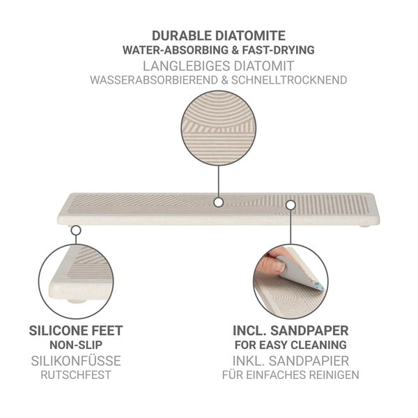 Бежова тавичка за оттичане за съдовете от диатомична глина 30x8 cm Damon – Wenko-image-4