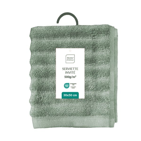 Зелена памучна кърпа от тери 30x50 cm Maya – douceur d'intérieur-image-4