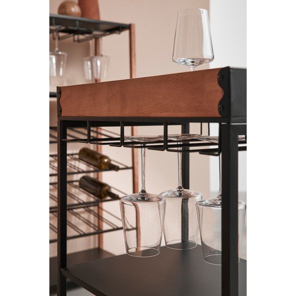 Черен метален шкаф за вино брой бутилки 15, 48,5x84,5x34 cm Isaac – Yes Everyday-image-1