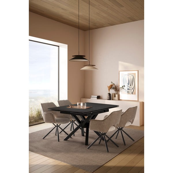 Сгъваема трапезна маса с допълнителна плоча с каменен плот за маса 90x150 cm Arlene – Marckeric-image-1