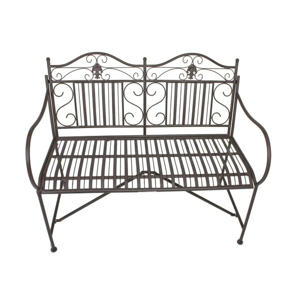 Тъмнокафява метална градинска пейка Mangan - Garden Pleasure-image-2