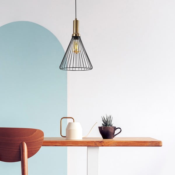 Черно висящо осветително тяло с метален абажур ø 24 cm Dear – Opviq lights-image-1