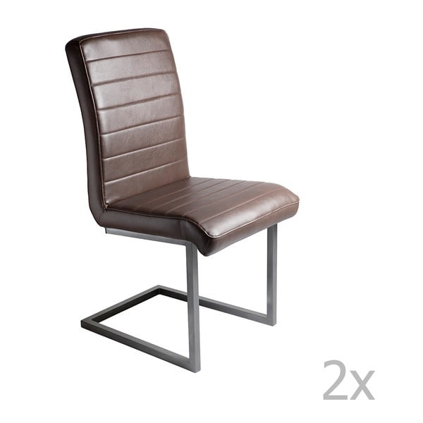 Комплект от 2 кафяви трапезни стола Toscana Simple - RGE