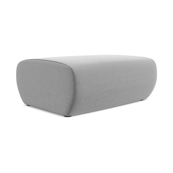 Светлосива кадифена табуретка Kapua – Makamii-image-1