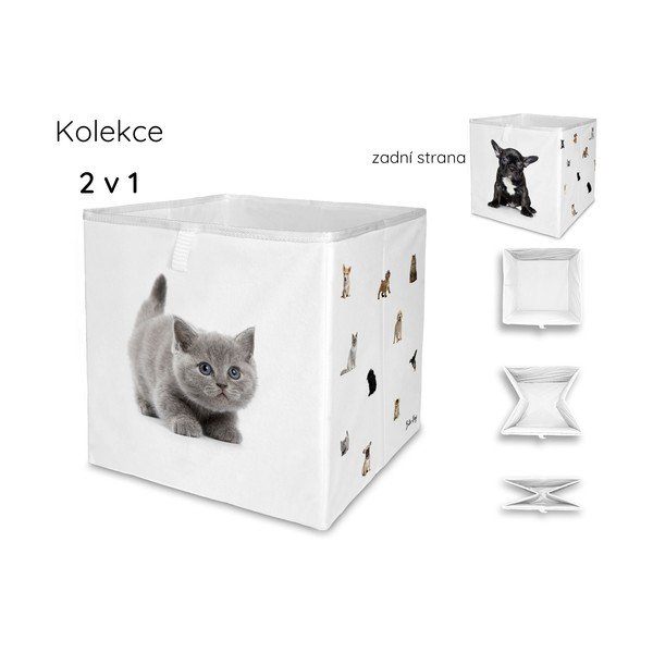 Бял текстилен органайзер за детски играчки  32x32x32 cm The Cutest Ones – Butter Kings-image-2