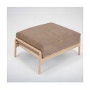 Светлокафява табуретка от биволска кожа с масивна дъбова конструкция Fawn - Gazzda