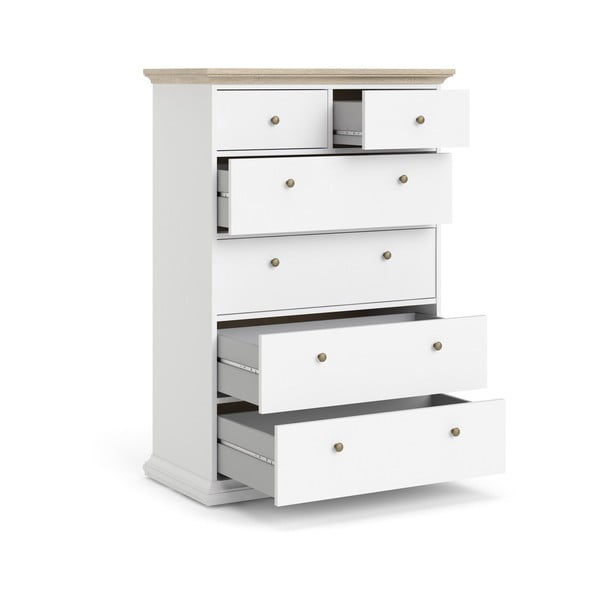 Бял скрин с дъбови детайли , 96 x 140 cm Paris - Tvilum-image-4