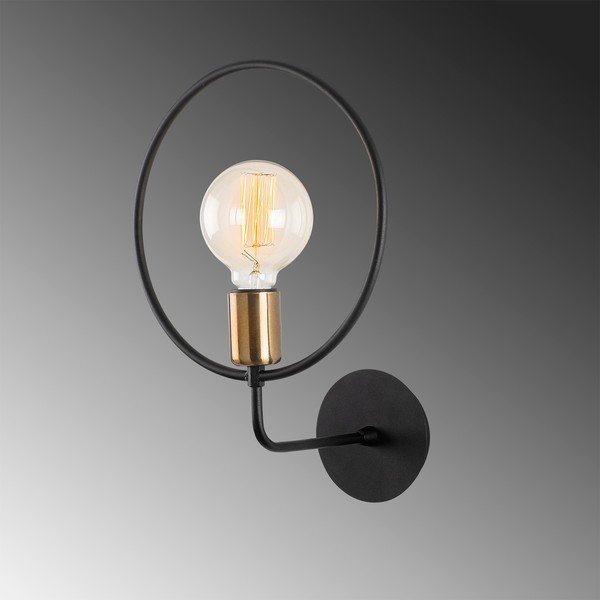 Черна стенна лампа Circle – Opviq lights-image-3