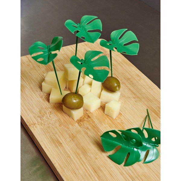 Sada 20 zelených napichovátek Kikkerland Monstera Leaf-image-1