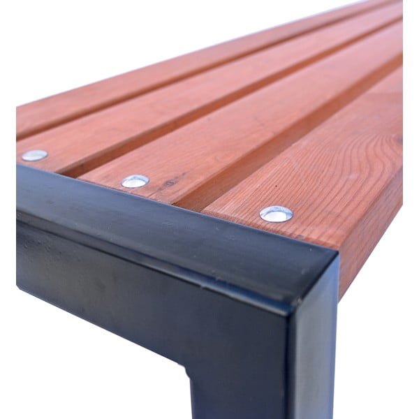 Кафява градинска пейка от масивно дърво – Rojaplast-image-3