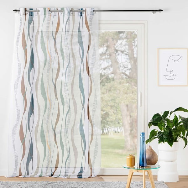 Завеса в бял и син цвят 140x280 cm Lisana – douceur d'intérieur-image-2