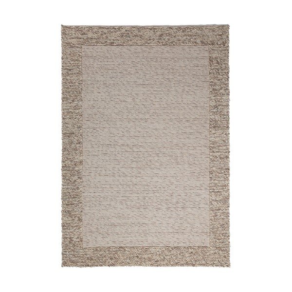 Ръчно изработен килим със смес от вълна в естествен цвят 120x170 cm Rue – Flair Rugs