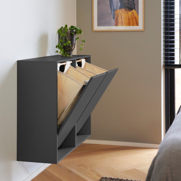 Черен стенен кош за пране Laundry Box – ReCollector-image-1