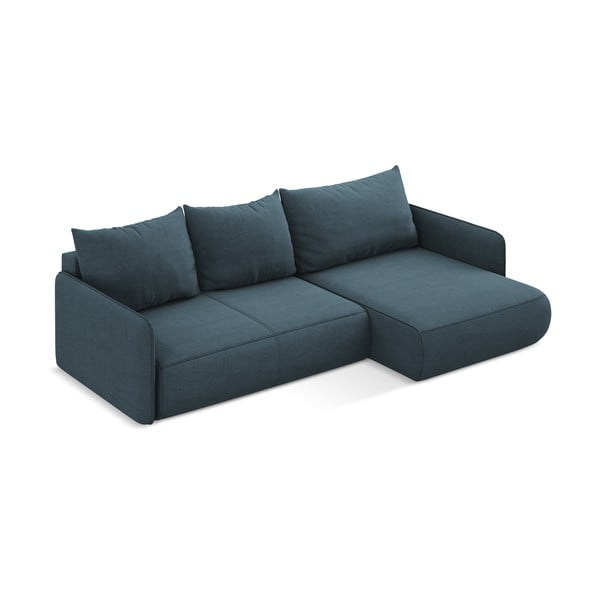 Син разтегателен ъглов диван с място за съхранение (десен ъгъл) Nanea – Makamii-image-4