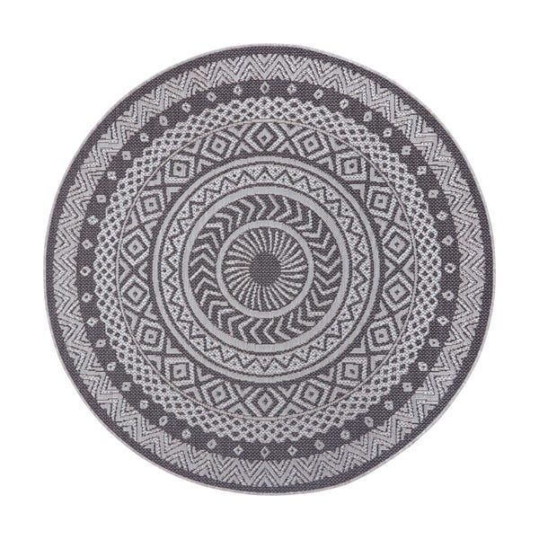Сив външен килим Кръгъл, ø 120 cm - Ragami
