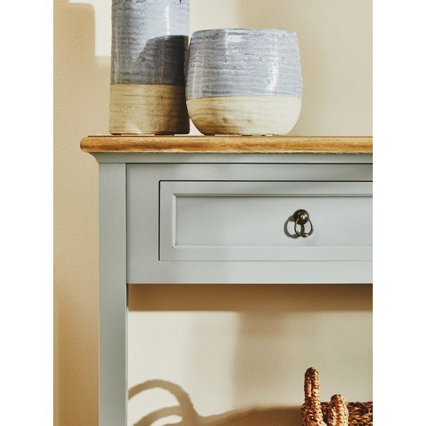 Сива конзолна маса от масивна Пауловния 34,5x99 cm Henley – Premier Housewares-image-2