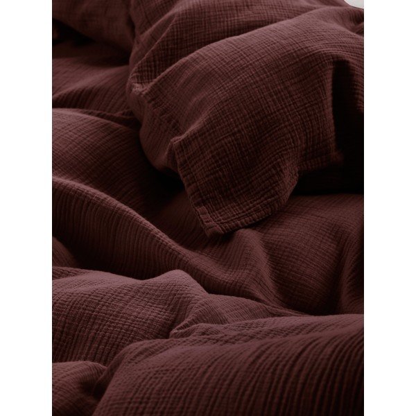 Тъмнокафяво единично  муселиново спално бельо 140x200 cm Amilia – Jotex-image-3