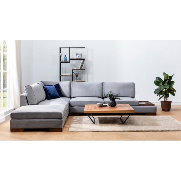 Сив ъглов диван (ляв ъгъл) Tulip - Balcab Home-image-3