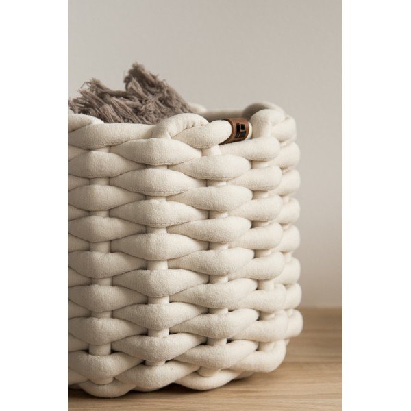 Текстилна кошница ø 21x17 cm Peach Skin Round S – Bigso-image-2